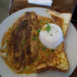 Blackened catfish ettoufee,  yall need to come out and try this