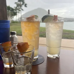 2 Tequila infused pineapple shots w/ lihing + 2 ranch waters