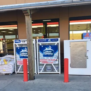 Deer corn (it's Texas, y'all), propane and ice.