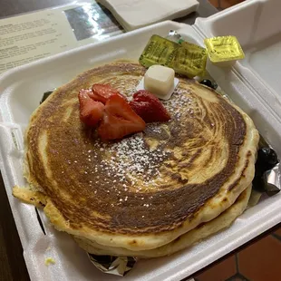 2 pancakes these are HUGE!  (part of the big breakfast plate)