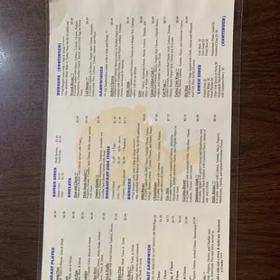 Menu front