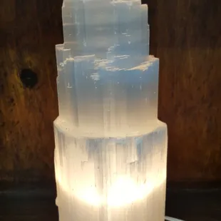 White Selenite Lamp
