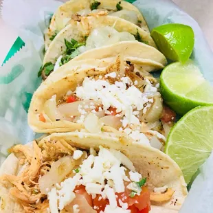 Chicken with grilled onions ( grilled onions are substituted for lettuce that comes with chicken taco)