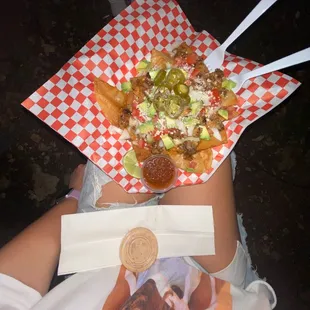 nachos with a side of salsa ranch YUM