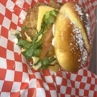 Fried chicken sandwich with a twist