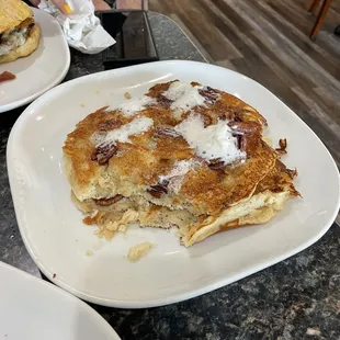 a plate of pancakes on a table