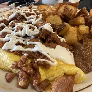 Look at the size of that plate! Big Texan Omelet