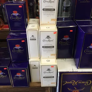 Hand selected barrel by Crown Royal whiskey and crown Apple in stock