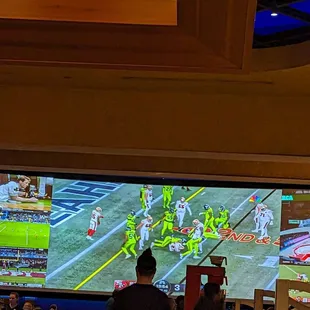 Huge wall size screen in front