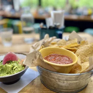 Guacamole salsa and CHIPS &amp; SALSA