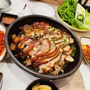 a table full of food