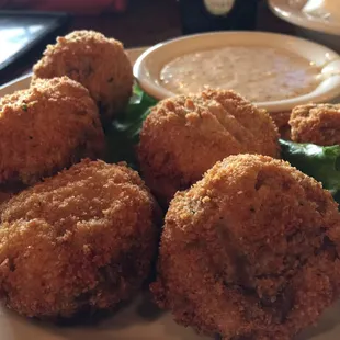 Stuffed mushrooms, decent flavor a bit to much breading for my taste, but they are good!!!