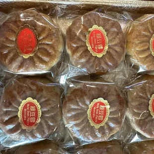 a box of chinese bread rolls