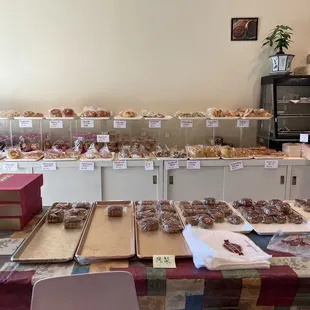 a variety of pastries on a table