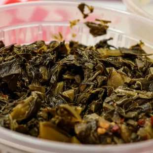 a bowl of greens