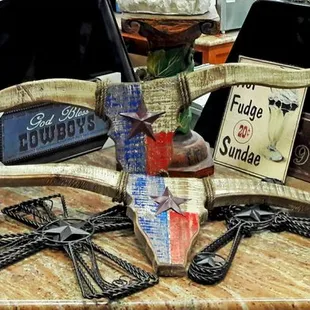 a variety of items on display