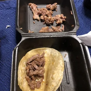 This was the most filled up taco out of all 3 after all the fat was removed.