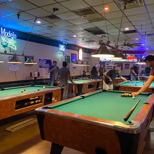 Shot of the pool tables