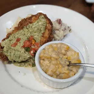 Buttermilk Fried Chicken Breast with jalapeno cream