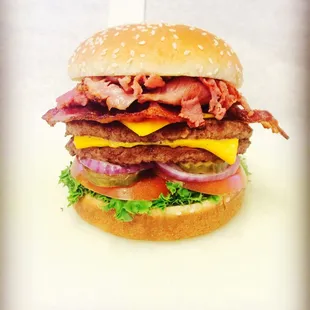 bacon, cheese, lettuce, and tomato