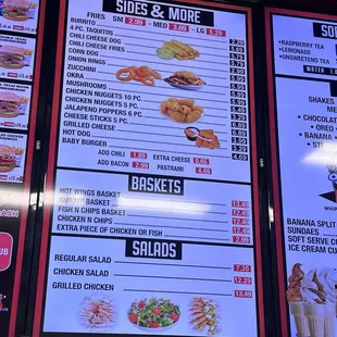 sushi and sashimi, menu