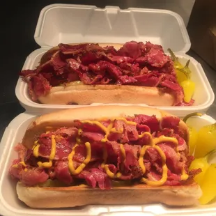 2 pastrami sandwiches