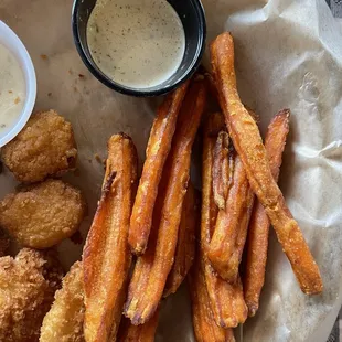 shrimp basket w/ sweet potato fries