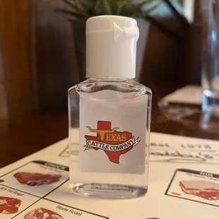 a bottle of hand sanitizer