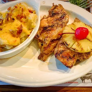 Grilled chicken and loaded mashed potatoes