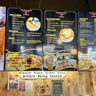 Love how that yellow line covers the name of a burger on the center panal
