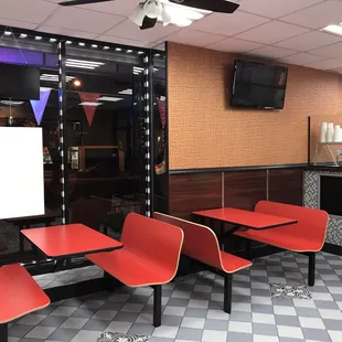 a man standing in a restaurant