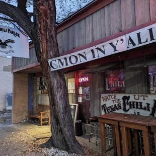 the front of the restaurant