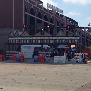 Entrance, right by Rangers ballpark.