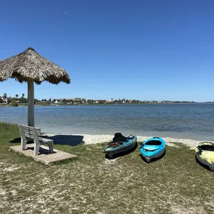 Kayak rentals come with paddle and life vests.