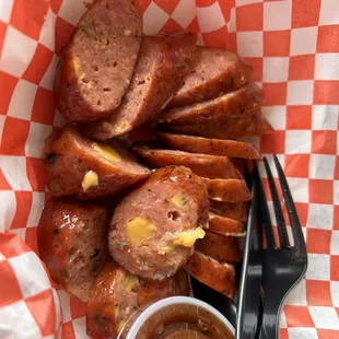 Jalapeño cheddar sausage. So delicious!