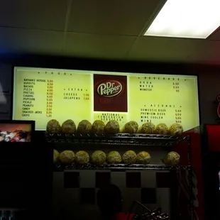 Menu for the coliseum