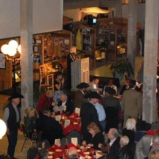 A bird's eye view of an Induction Ceremonies held annually in January on Thursday prior to kick off of Fort Worth Stock Show.