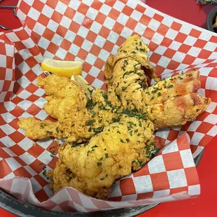 Fried lobster tail