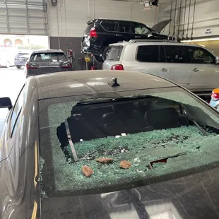 Waiting inside Fox Lexus' garage for parts...