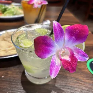 Caipirinha (our server Terry gave me an orchid to match my boyfriend&apos;s mai tai)