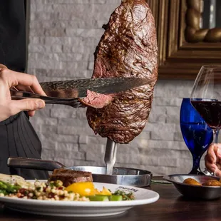 Enjoy continuous servings of meat, carved table-side by the restaurant gauchos.