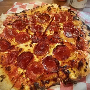a pepperoni pizza