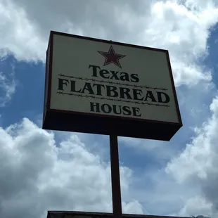 a texas flatbread house sign