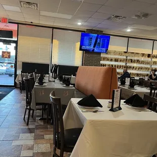 the dining area of the restaurant