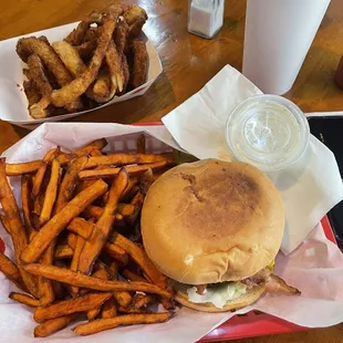 Combo #2 with Sweet Potato Fries and Onion Rings