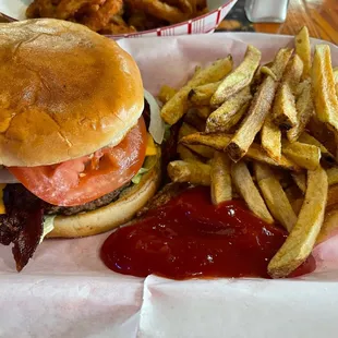 Bacon Cheeseburger and Fries