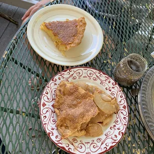 Lemon chess pie and apple pear pie.