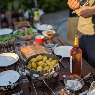 a table full of food