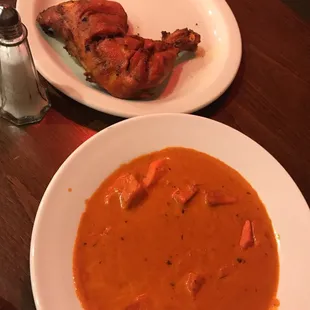 Chicken tikka (top), 9. Butter Chicken (bottom)
