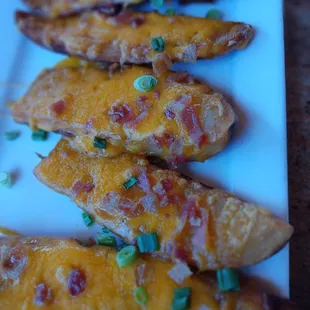 Potato skins, not soft.